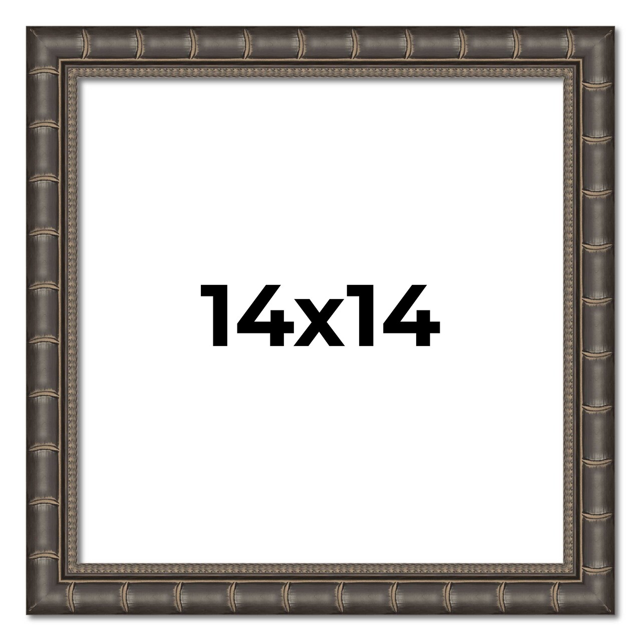14x14 Modern Bamboo Picture Frame with UV-Resistant Acrylic & Acid Free Backing, Available in 5 Finishes - Gold, Silver, Brown, Black, and Natural